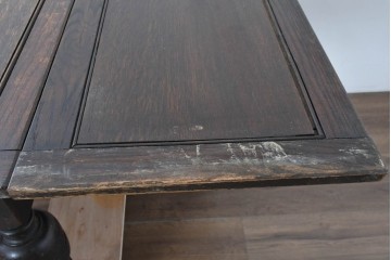 イギリスアンティーク　オーク材　大振りサイズのドローリーフテーブル　(R-087371)
