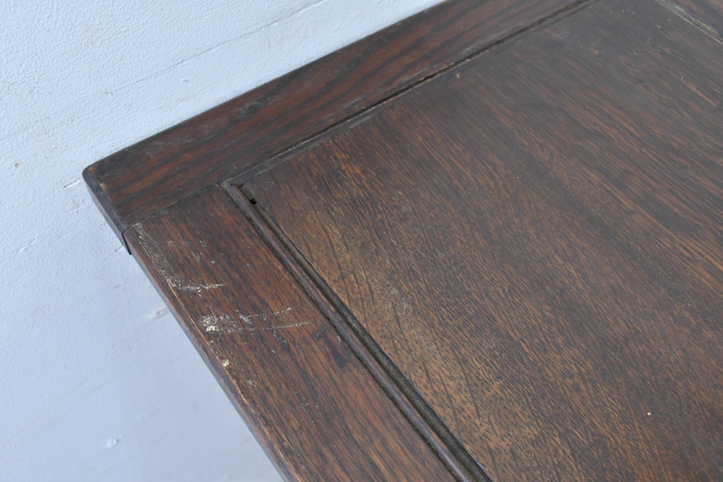 イギリスアンティーク　オーク材　大振りサイズのドローリーフテーブル　(R-087371)