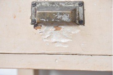 【簡易リペア限定品】和製アンティーク　天板銅板仕上げ　引き出しきのコンソールテーブル　(R-087372)