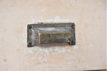 【簡易リペア限定品】和製アンティーク　天板銅板仕上げ　引き出しきのコンソールテーブル　(R-087372)