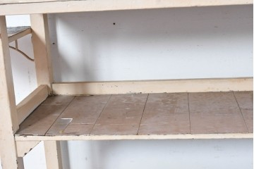 【簡易リペア限定品】和製アンティーク　天板銅板仕上げ　引き出しきのコンソールテーブル　(R-087372)