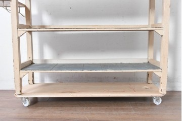 【簡易リペア限定品】和製アンティーク　天板銅板仕上げ　引き出しきのコンソールテーブル　(R-087372)