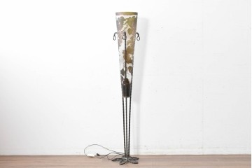 中古　エミール・ガレ風(Emile Galle)　ぶどう柄のフロアスタンド　(R-087373)