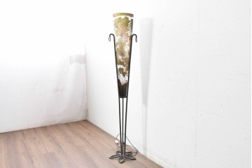 中古　エミール・ガレ風(Emile Galle)　ぶどう柄のフロアスタンド　(R-087373)