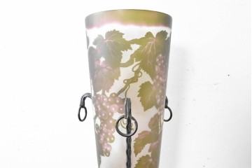 中古　エミール・ガレ風(Emile Galle)　ぶどう柄のフロアスタンド　(R-087373)