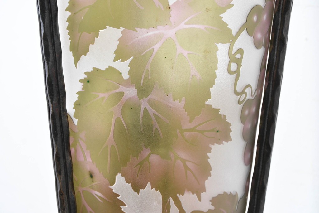 中古　エミール・ガレ風(Emile Galle)　ぶどう柄のフロアスタンド　(R-087373)