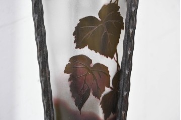 中古　エミール・ガレ風(Emile Galle)　ぶどう柄のフロアスタンド　(R-087373)