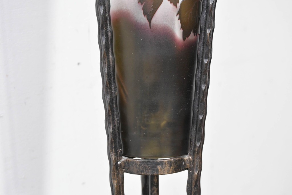 中古　エミール・ガレ風(Emile Galle)　ぶどう柄のフロアスタンド　(R-087373)