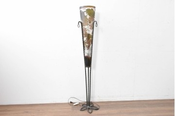 中古　エミール・ガレ風(Emile Galle)　ぶどう柄のフロアスタンド　(R-087373)