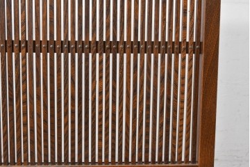 和製ヴィンテージ　高級品　総欅(ケヤキ)材　素材の良さが際立つ漆塗りの衝立て　(R-087375)