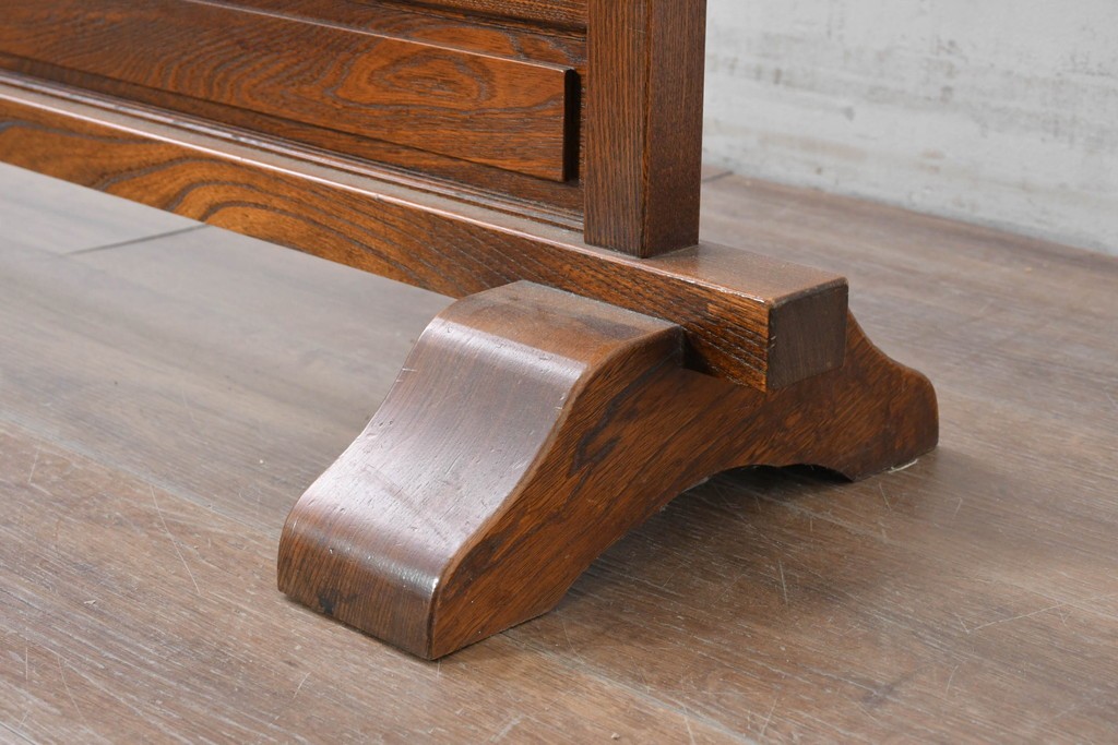 和製ヴィンテージ　高級品　総欅(ケヤキ)材　素材の良さが際立つ漆塗りの衝立て　(R-087375)