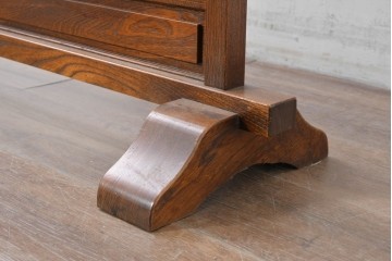 和製ヴィンテージ　高級品　総欅(ケヤキ)材　素材の良さが際立つ漆塗りの衝立て　(R-087375)