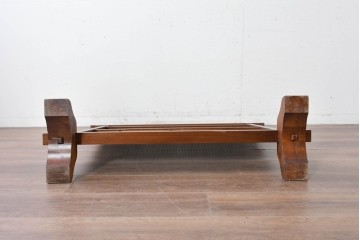 和製ヴィンテージ　高級品　総欅(ケヤキ)材　素材の良さが際立つ漆塗りの衝立て　(R-087375)