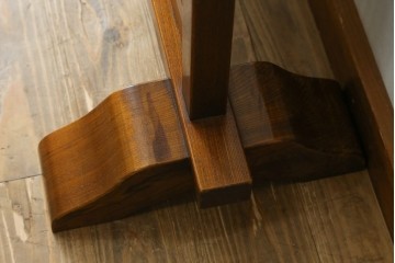 和製ヴィンテージ　高級品　総欅(ケヤキ)材　素材の良さが際立つ漆塗りの衝立て　(R-087375)