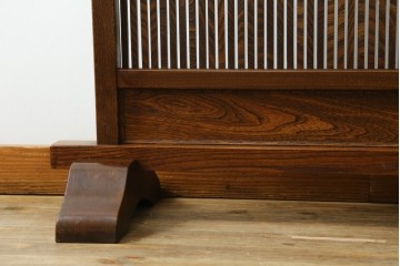 和製ヴィンテージ　高級品　総欅(ケヤキ)材　素材の良さが際立つ漆塗りの衝立て　(R-087375)