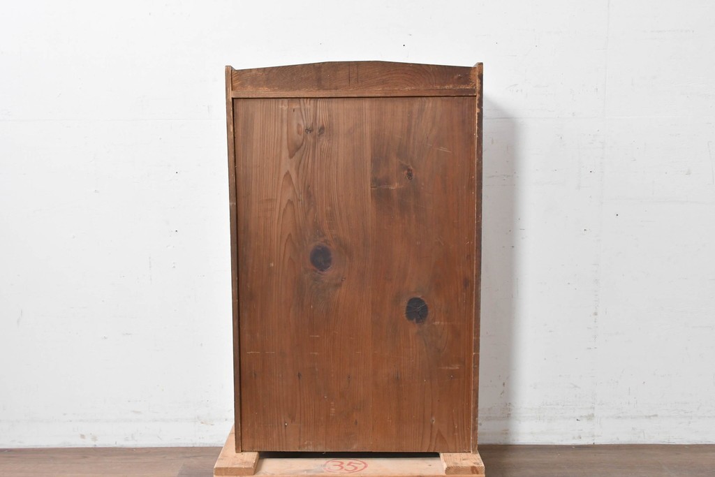 和製アンティーク　栓材　透かし彫りの意匠が目を惹くガラス扉の本箱　(R-087377)