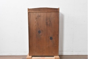 和製アンティーク　栓材　透かし彫りの意匠が目を惹くガラス扉の本箱　(R-087377)