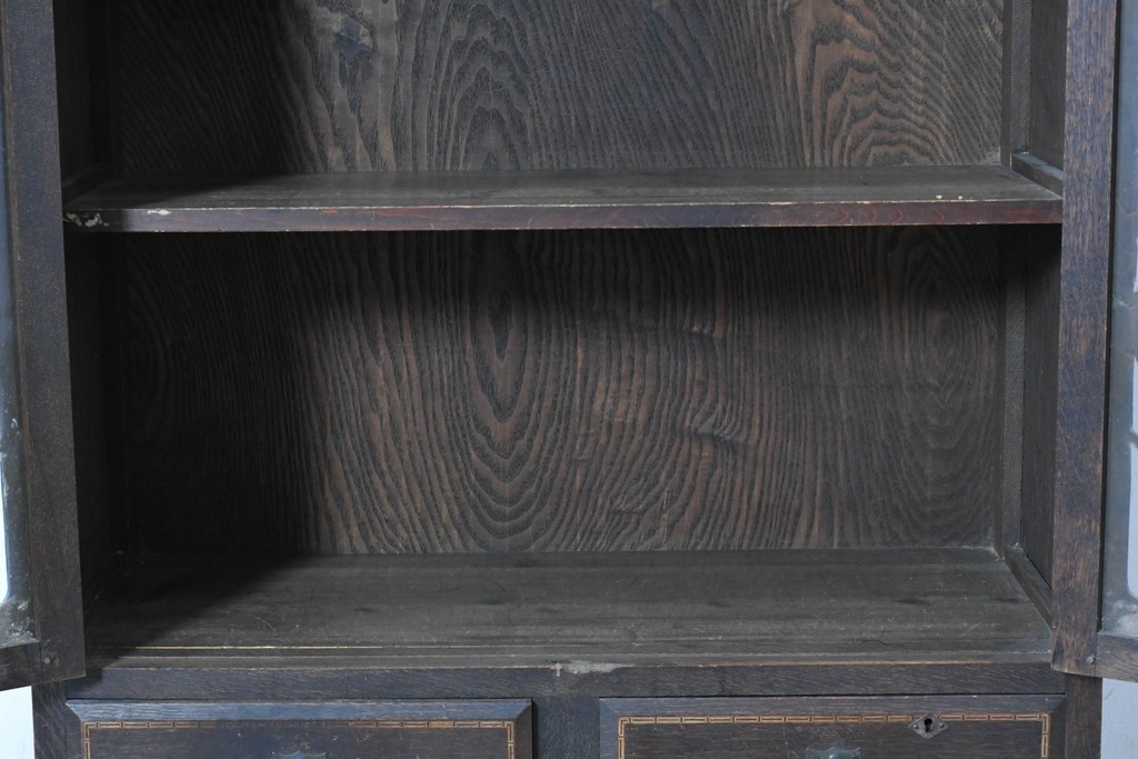 和製アンティーク　レトロな透かし彫り入り本箱　(R-087378)