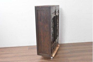 和製アンティーク　レトロな透かし彫り入り本箱　(R-087378)