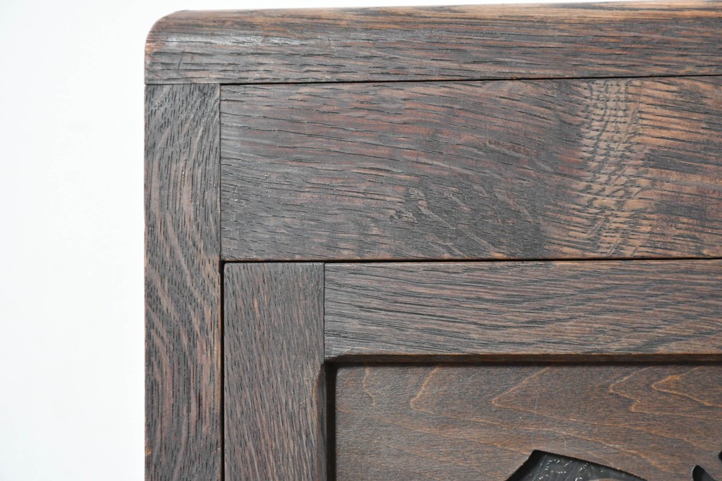 和製アンティーク　レトロな透かし彫り入り本箱　(R-087378)