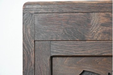 和製アンティーク　レトロな透かし彫り入り本箱　(R-087378)