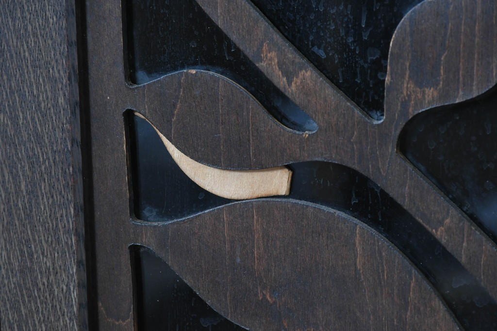 和製アンティーク　レトロな透かし彫り入り本箱　(R-087378)