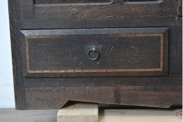 和製アンティーク　レトロな透かし彫り入り本箱　(R-087378)