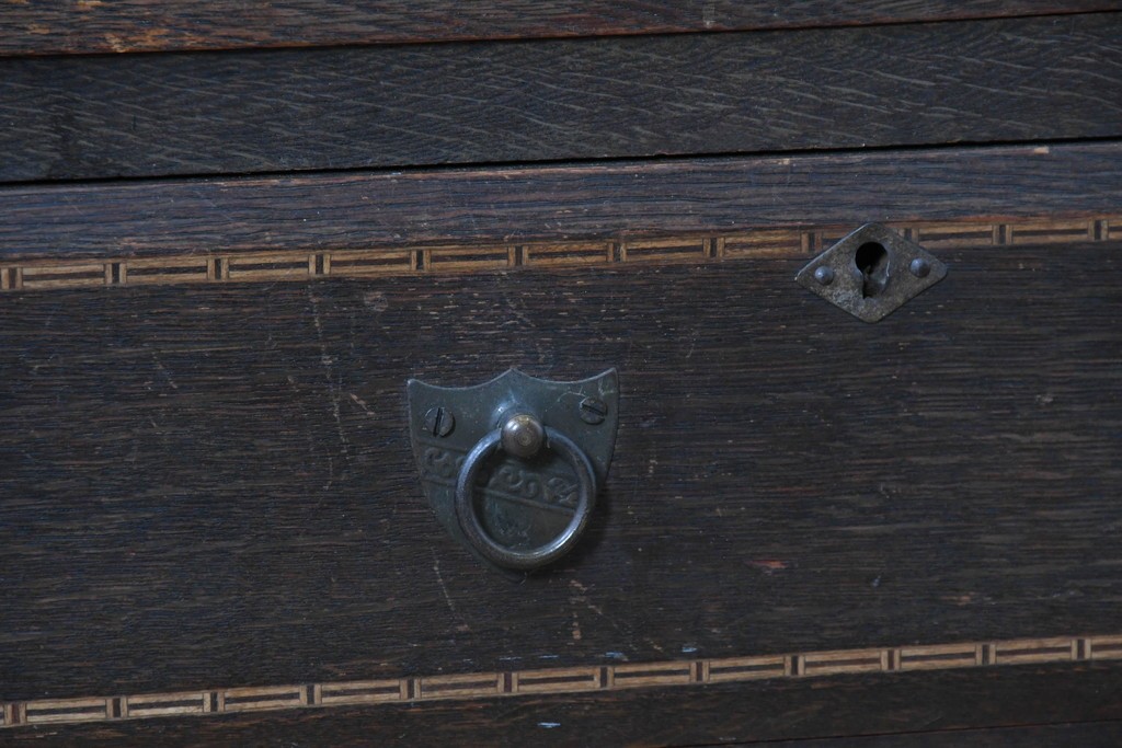 和製アンティーク　レトロな透かし彫り入り本箱　(R-087378)