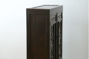 和製アンティーク　レトロな透かし彫り入り本箱　(R-087378)