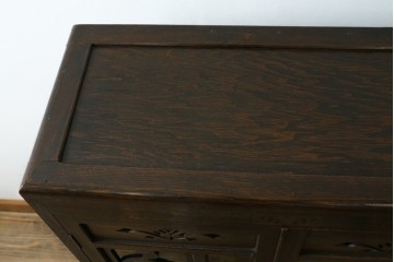 和製アンティーク　レトロな透かし彫り入り本箱　(R-087378)
