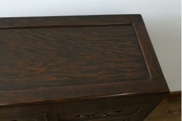 和製アンティーク　レトロな透かし彫り入り本箱　(R-087378)