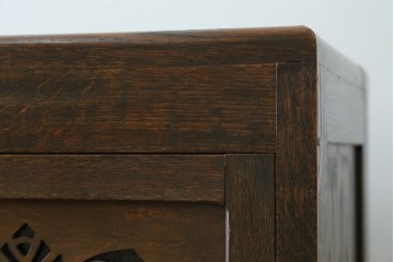 和製アンティーク　レトロな透かし彫り入り本箱　(R-087378)
