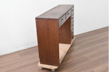 和製アンティーク　人気の薄型　圧迫感なく取り入れやすい片袖机　(R-087379)