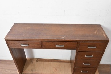 和製アンティーク　人気の薄型　圧迫感なく取り入れやすい片袖机　(R-087379)