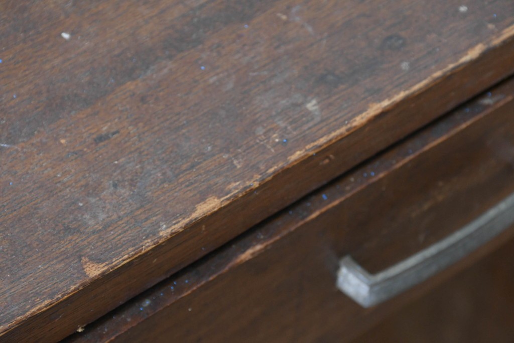 和製アンティーク　人気の薄型　圧迫感なく取り入れやすい片袖机　(R-087379)