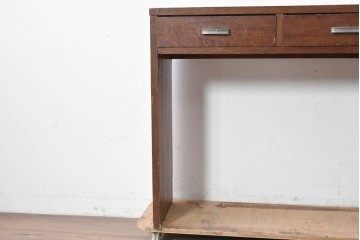 和製アンティーク　人気の薄型　圧迫感なく取り入れやすい片袖机　(R-087379)