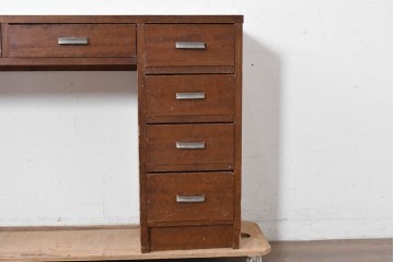 和製アンティーク　人気の薄型　圧迫感なく取り入れやすい片袖机　(R-087379)