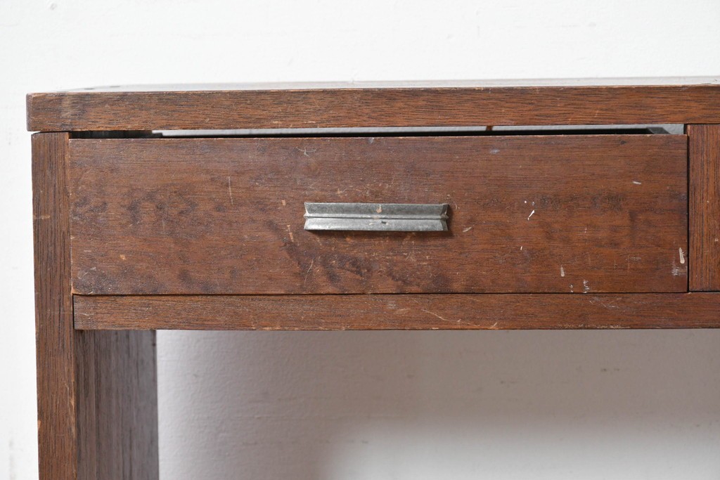 和製アンティーク　人気の薄型　圧迫感なく取り入れやすい片袖机　(R-087379)