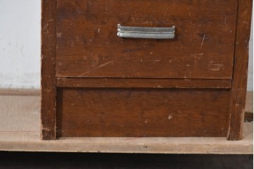 和製アンティーク　人気の薄型　圧迫感なく取り入れやすい片袖机　(R-087379)