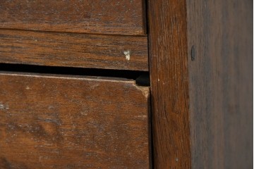 和製アンティーク　人気の薄型　圧迫感なく取り入れやすい片袖机　(R-087379)