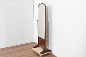 和製ヴィンテージ　高級品!!　指物工芸家具　桑材　優美な佇まいの姿見　(R-087380)