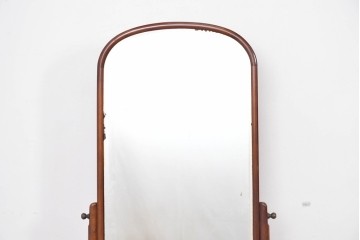 和製ヴィンテージ　高級品!!　指物工芸家具　桑材　優美な佇まいの姿見　(R-087380)