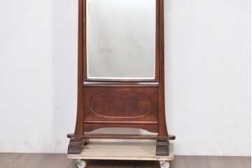 和製ヴィンテージ　高級品!!　指物工芸家具　桑材　優美な佇まいの姿見　(R-087380)