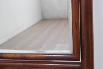 和製ヴィンテージ　高級品!!　指物工芸家具　桑材　優美な佇まいの姿見　(R-087380)