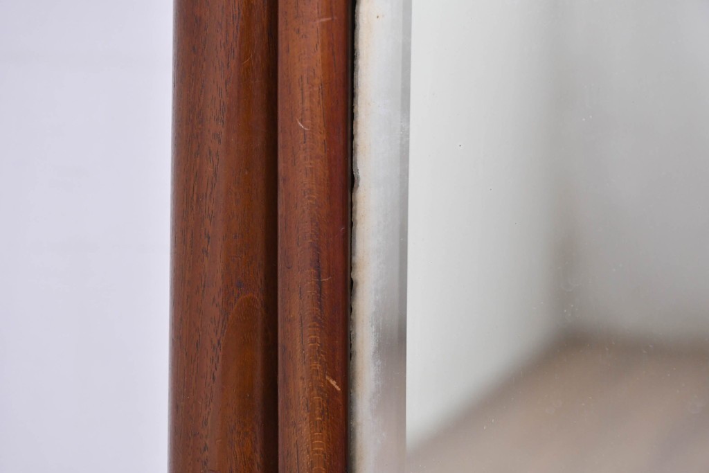 和製ヴィンテージ　高級品!!　指物工芸家具　桑材　優美な佇まいの姿見　(R-087380)