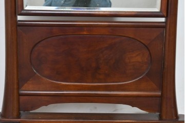 和製ヴィンテージ　高級品!!　指物工芸家具　桑材　優美な佇まいの姿見　(R-087380)