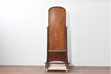 和製ヴィンテージ　高級品!!　指物工芸家具　桑材　優美な佇まいの姿見　(R-087380)