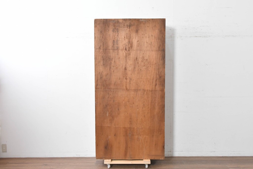 和製ヴィンテージ　素朴な木味が魅力のレトロな升目棚　(R-087381)