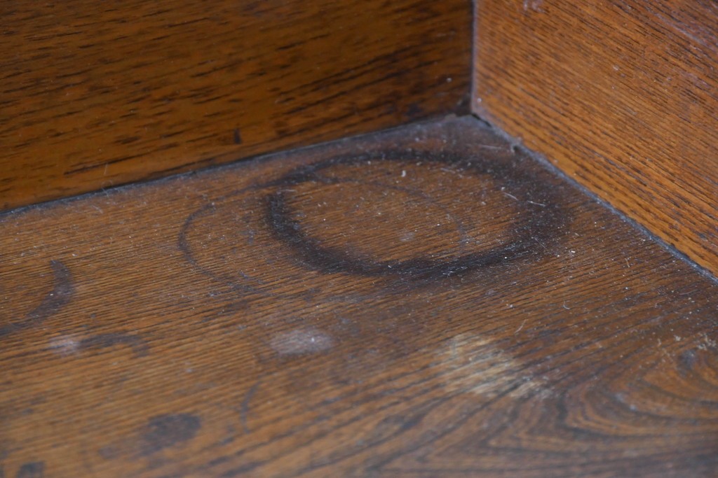 和製アンティーク　上手物!!　栓材　上置き棚付き　引き出し6杯のカウンターデスク　(R-087382)