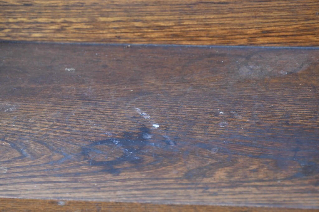 和製アンティーク　上手物!!　栓材　上置き棚付き　引き出し6杯のカウンターデスク　(R-087382)